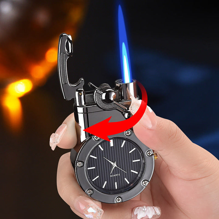 Retro Rocker Arm Inflatable Butane Lighter With Clock - image 3