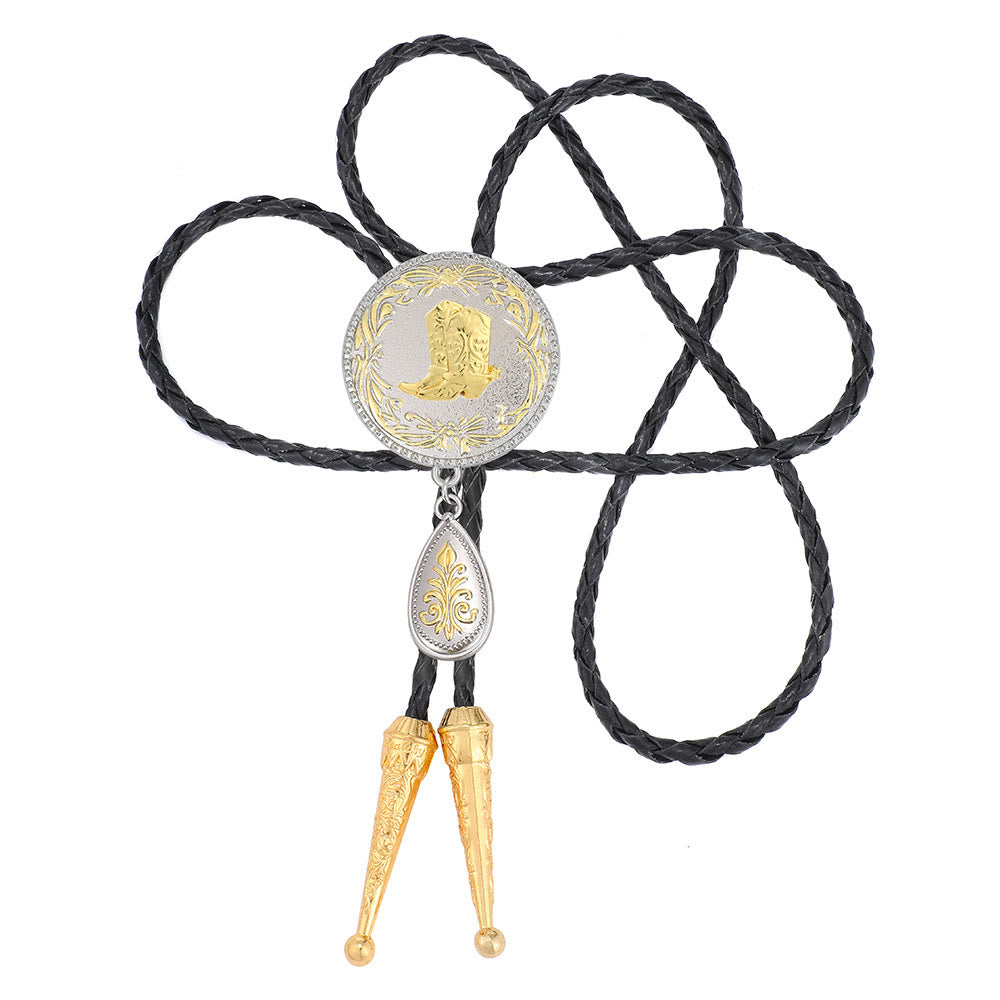 Western Portrait Medallion Layered Bolo Tie - Style #2 - image 1