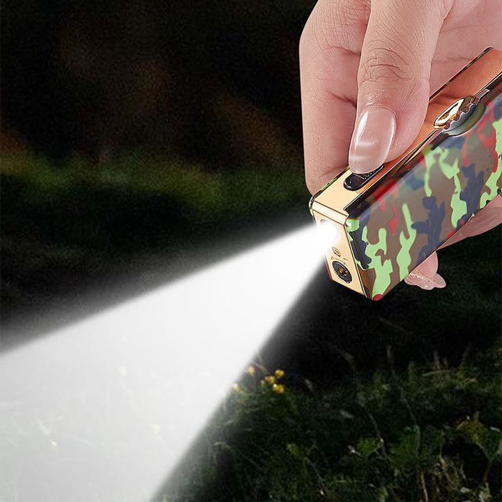 2-in-1 Golden Horse Relief Lighting Folding Knife Lighter - image 1