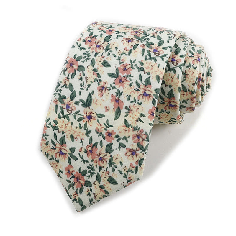 Men's Vintage Elegant Floral Printed Cotton Necktie - Style #16 - image 16