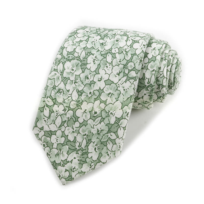 Men's Vintage Elegant Floral Printed Cotton Necktie - Style #13 - image 13