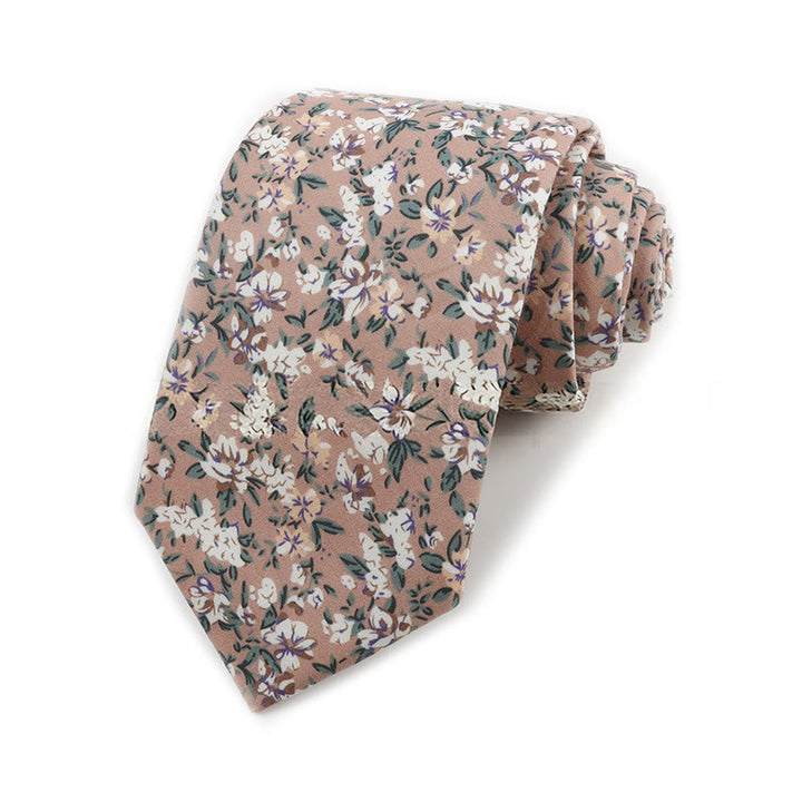 Men's Vintage Elegant Floral Printed Cotton Necktie - Style #7 - image 7