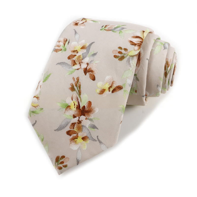 Men's Vintage Elegant Floral Printed Cotton Necktie - Style #14 - image 14