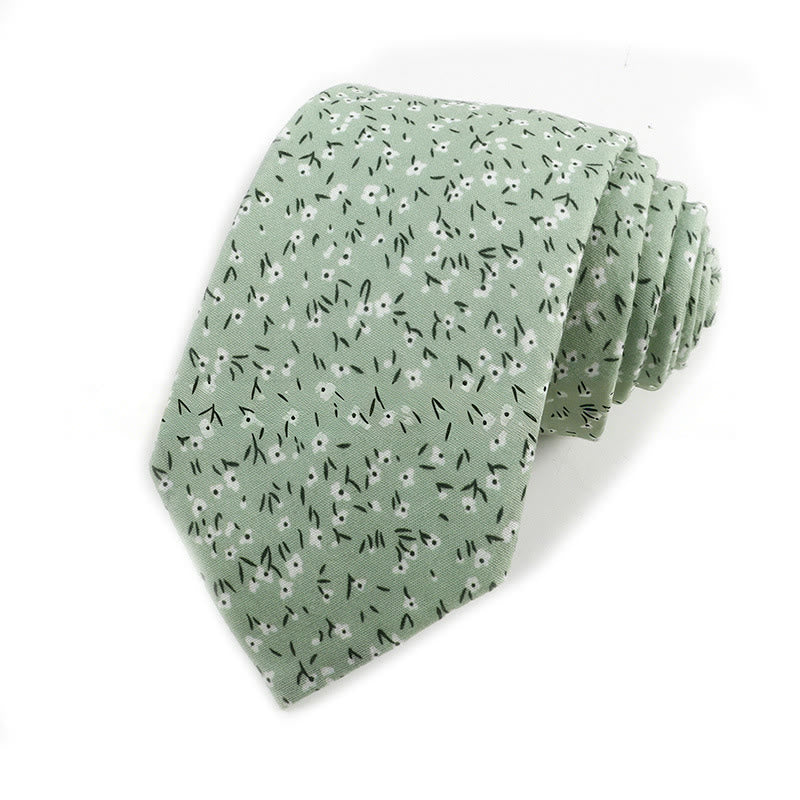 Men's Vintage Elegant Floral Printed Cotton Necktie - Style #2 - image 2