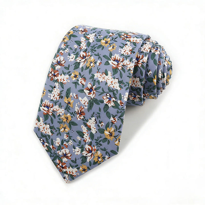 Men's Vintage Elegant Floral Printed Cotton Necktie - Style #4 - image 4