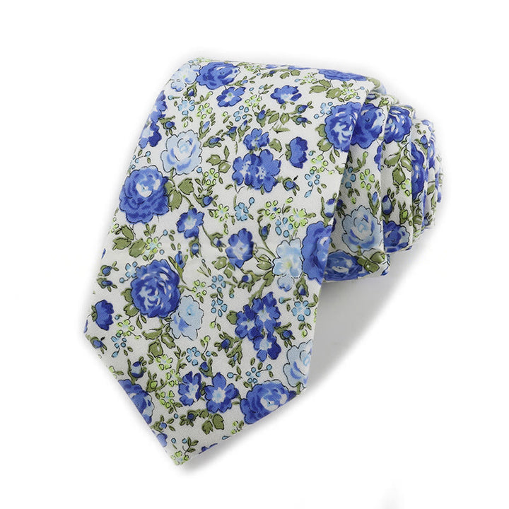 Men's Vintage Elegant Floral Printed Cotton Necktie - Style #15 - image 15