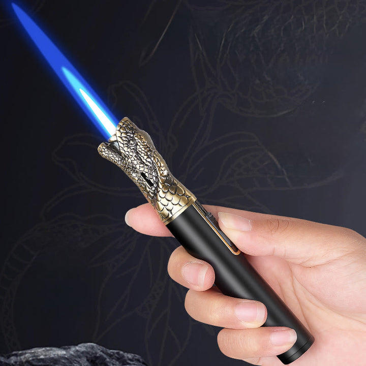 Dragon Head Relief Straight Flame Butane Lighter - image 1