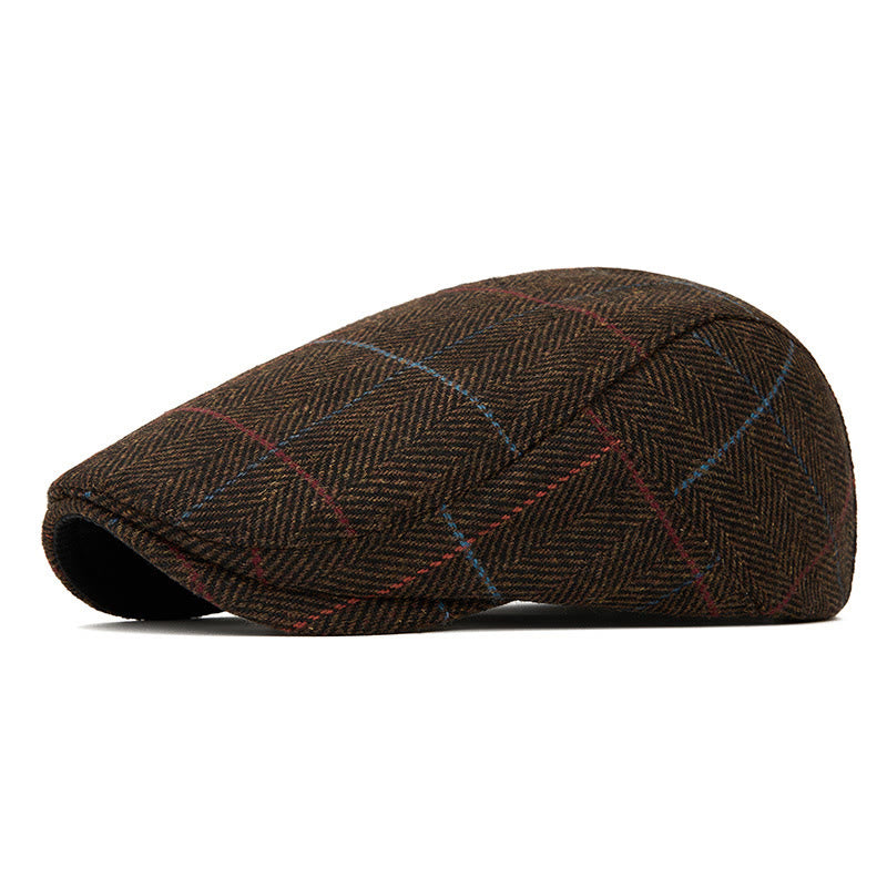 Summer Lightweight Checkered Beret Hat - Coffee - Adjustable(22"-24") - image 6