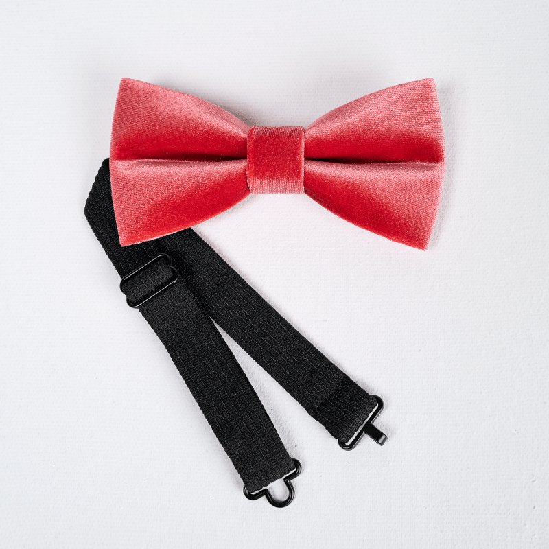 Men's Carmine Solid Color Velvet Bow Tie - image 5