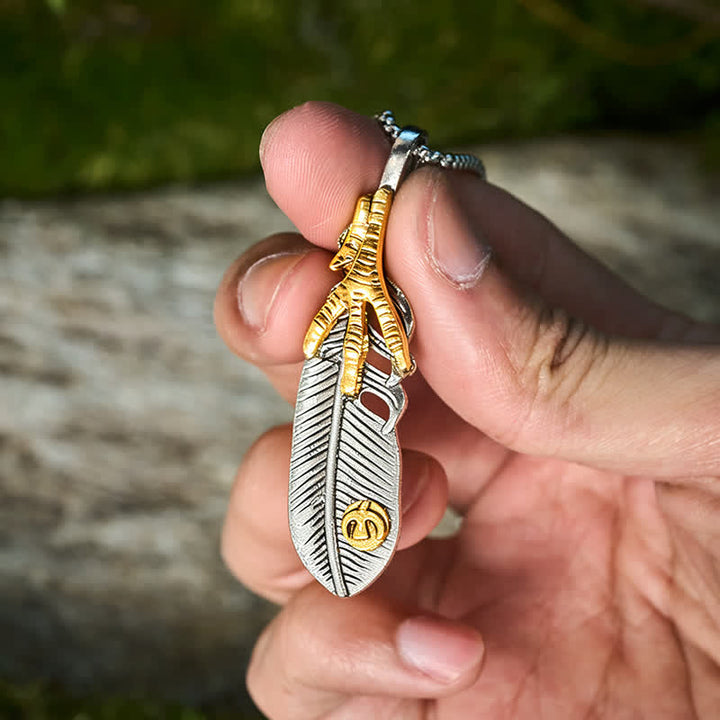 Eagle & Claw Feather Mini Tool Folding Knife Necklace - image 4