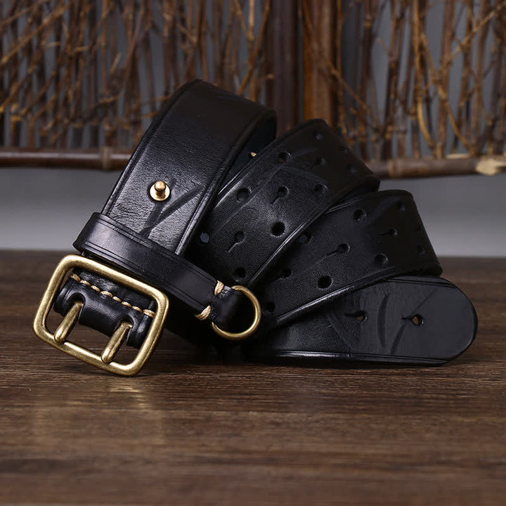 Rugged Style Double Prong Workwear Leather Belt - image 13