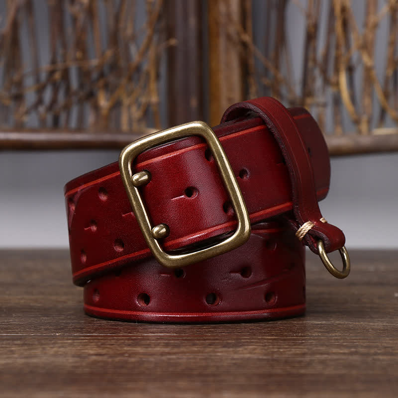 Rugged Style Double Prong Workwear Leather Belt - image 8