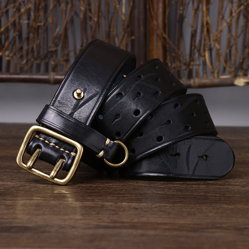 Rugged Style Double Prong Workwear Leather Belt - image 13