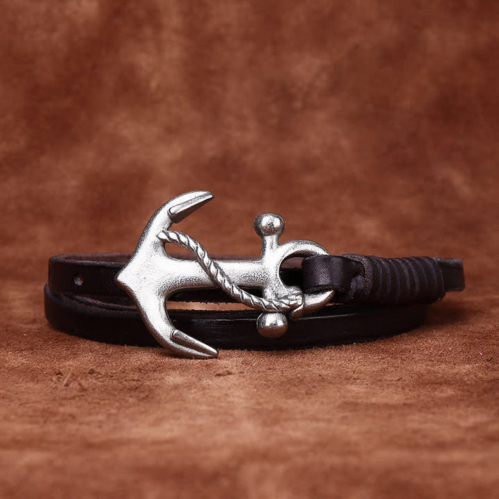 Women's Nautical Anchor Vintage Buckle Narrow Leather Belt - image 9