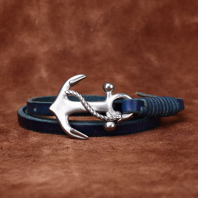Women's Nautical Anchor Vintage Buckle Narrow Leather Belt - image 18