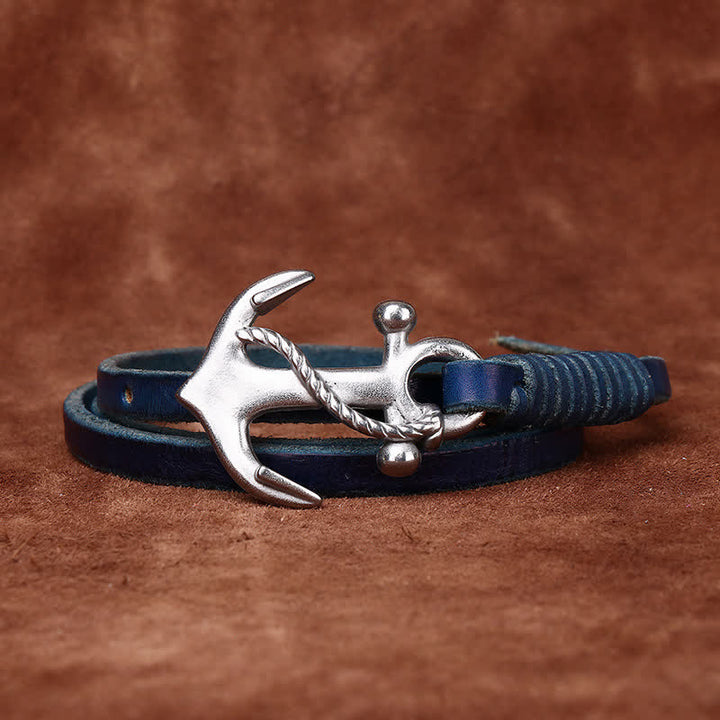 Women's Nautical Anchor Vintage Buckle Narrow Leather Belt - image 18