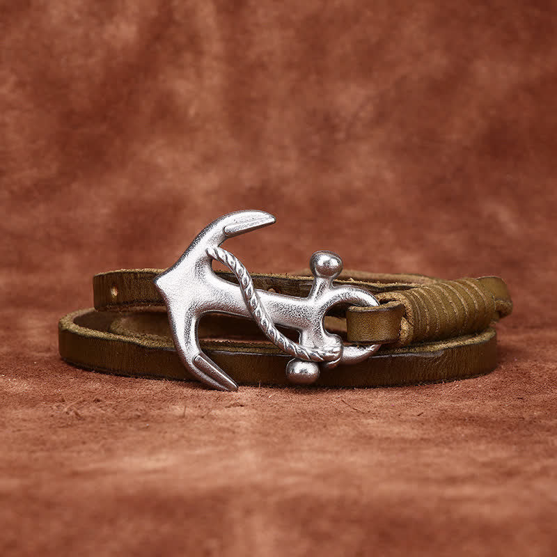Women's Nautical Anchor Vintage Buckle Narrow Leather Belt - image 21