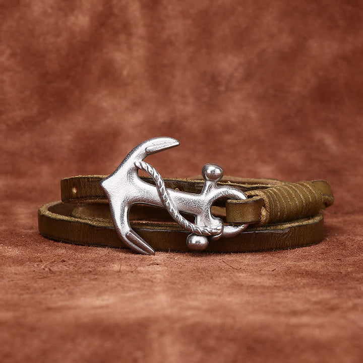 Women's Nautical Anchor Vintage Buckle Narrow Leather Belt - image 21