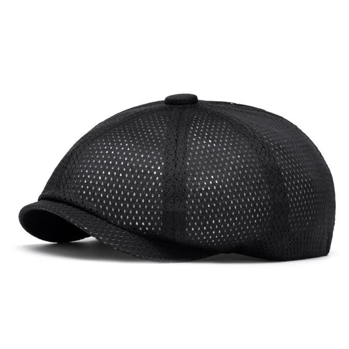 Timeless Solid Color Breathable Mesh Summer Beret Hat - Black - M (22"-22 7/8") - image 8