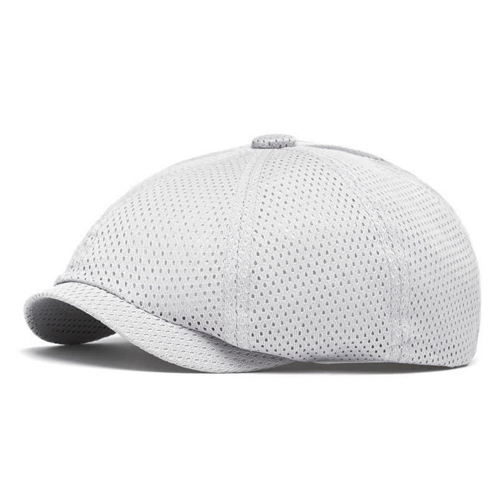 Timeless Solid Color Breathable Mesh Summer Beret Hat - Light Gray - M (22"-22 7/8") - image 12
