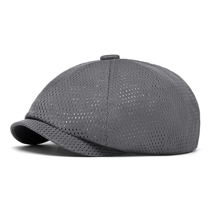 Timeless Solid Color Breathable Mesh Summer Beret Hat - Dark Gray - M (22"-22 7/8") - image 13