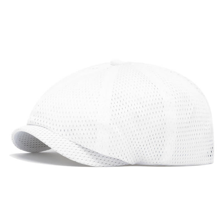 Timeless Solid Color Breathable Mesh Summer Beret Hat - White - M (22"-22 7/8") - image 10