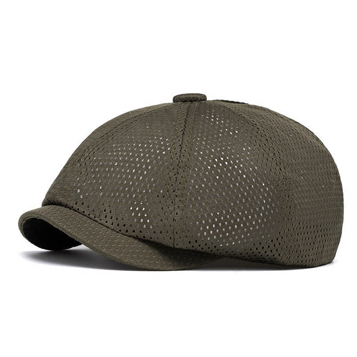 Timeless Solid Color Breathable Mesh Summer Beret Hat - Dark Green - M (22"-22 7/8") - image 11
