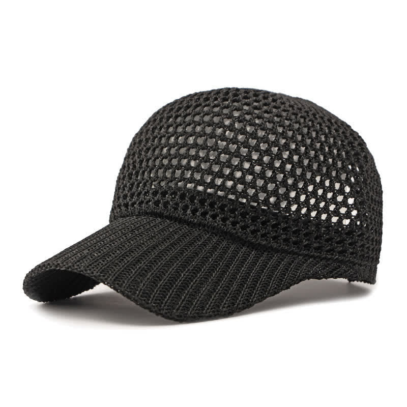 Casual Lightweight Classic Mesh Summer Baseball Cap - Black - M (22"-22 7/8") - image 6