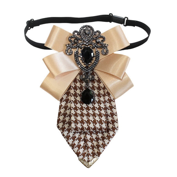 Women's Ornate Crystal & Houndstooth Pattern Necktie - image 3