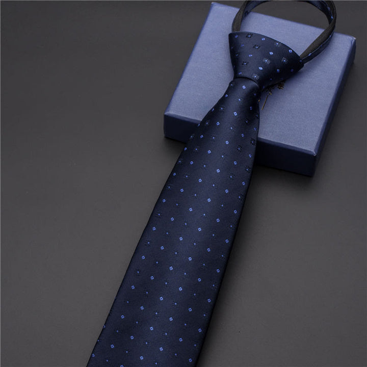 Men's Vintage Printed Necktie With Carved Tie Clip - Style #13 - Silver - image 17