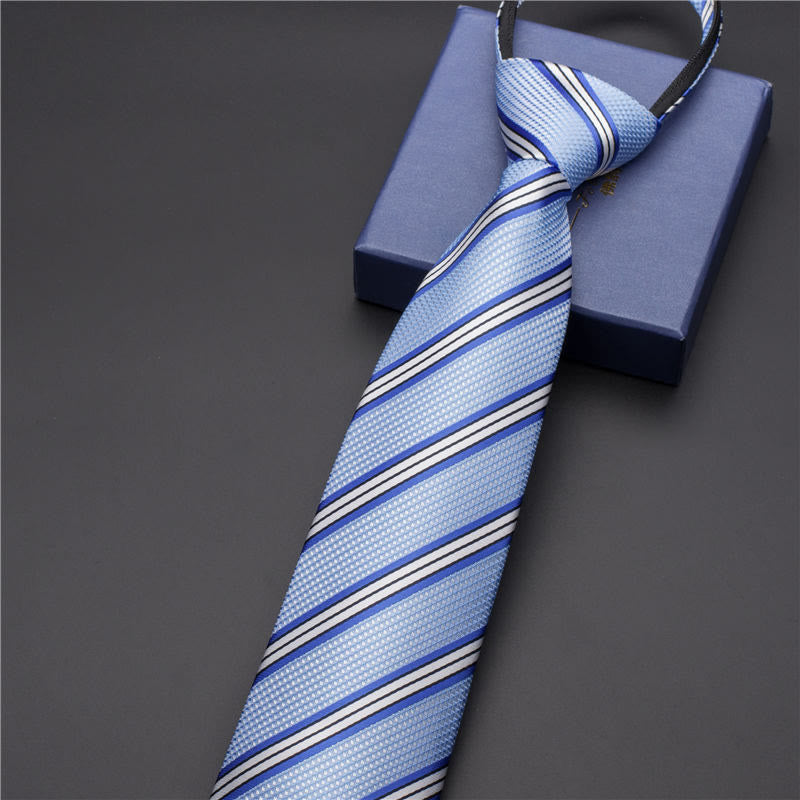 Men's Vintage Printed Necktie With Carved Tie Clip - Style #2 - Silver - image 3