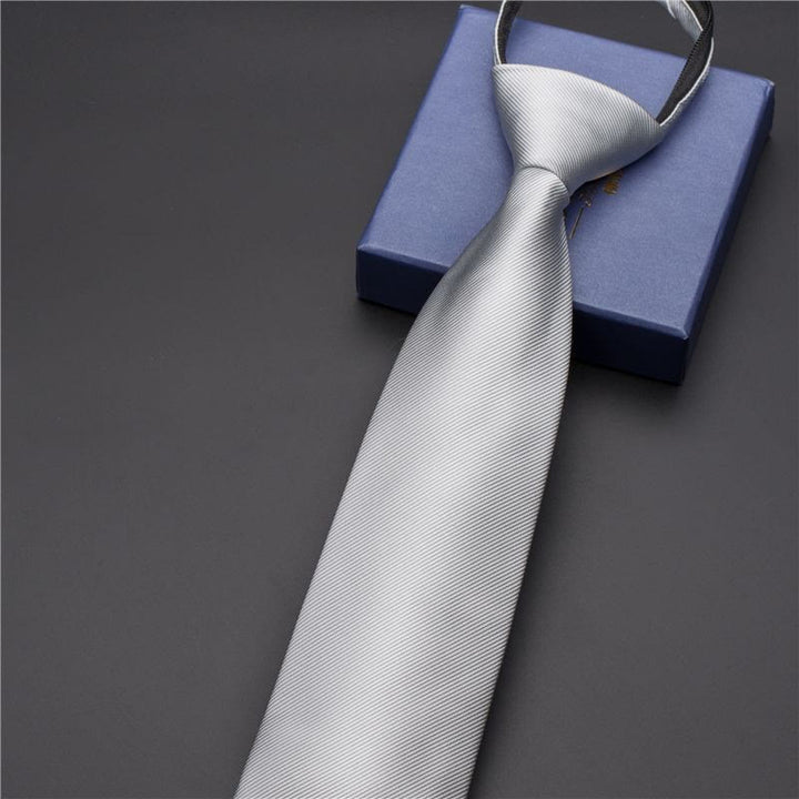 Men's Vintage Printed Necktie With Carved Tie Clip - Style #9 - Silver - image 12