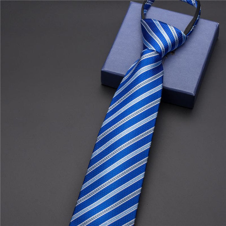 Men's Vintage Printed Necktie With Carved Tie Clip - Style #20 - Silver - image 25