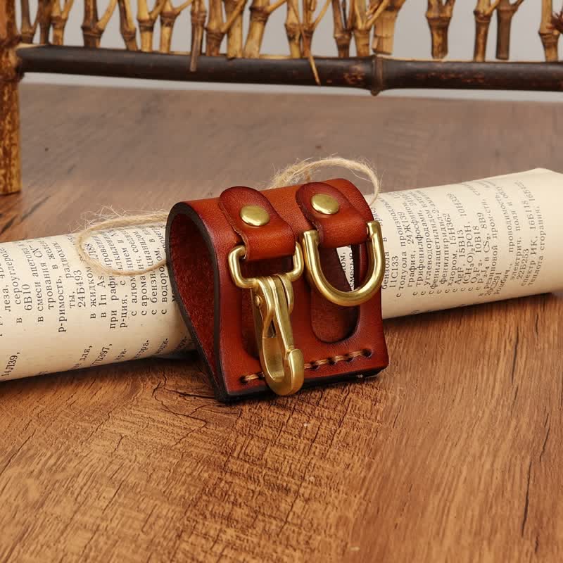 Heavy Duty Clip D-Ring Belt Loop Leather Key Holder - image 10