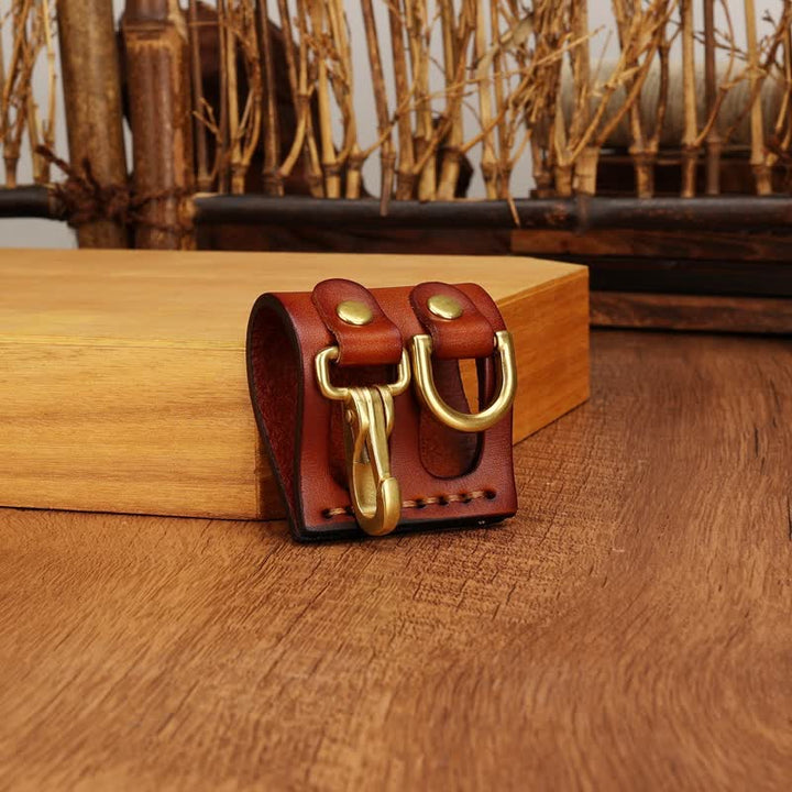 Heavy Duty Clip D-Ring Belt Loop Leather Key Holder - image 9