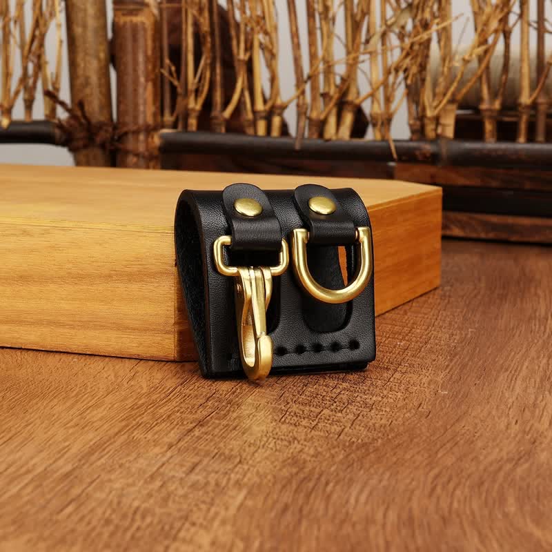 Heavy Duty Clip D-Ring Belt Loop Leather Key Holder - image 2