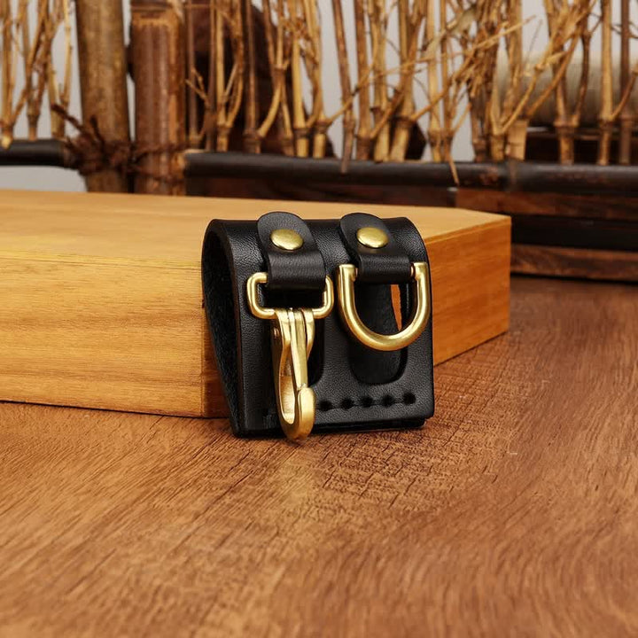 Heavy Duty Clip D-Ring Belt Loop Leather Key Holder - image 2