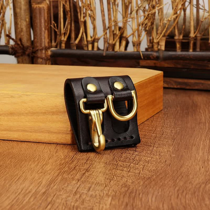 Heavy Duty Clip D-Ring Belt Loop Leather Key Holder - image 6