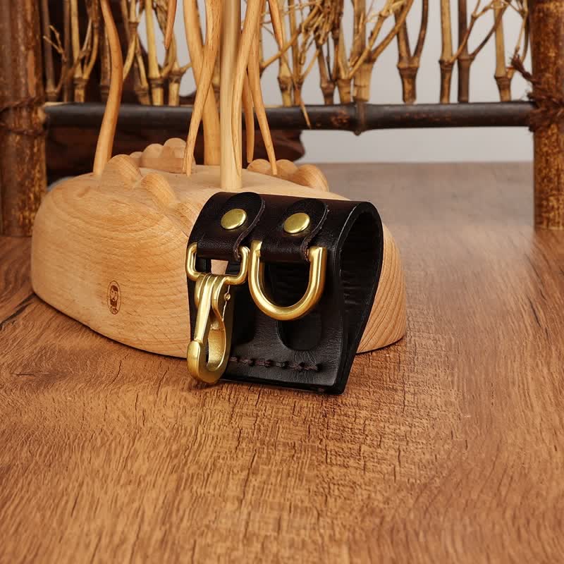 Heavy Duty Clip D-Ring Belt Loop Leather Key Holder - image 7
