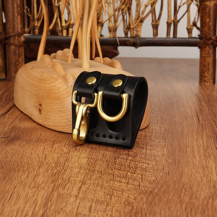 Heavy Duty Clip D-Ring Belt Loop Leather Key Holder - image 4