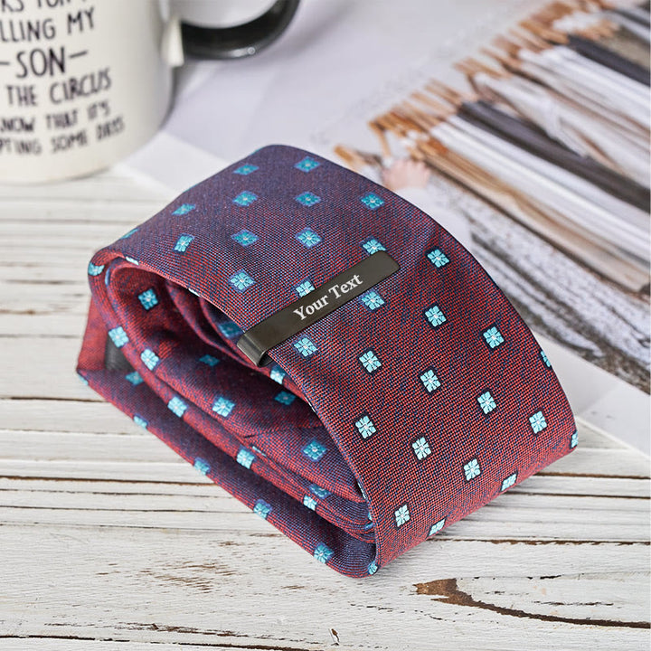 Custom Men's Luxury Blue Sandstone Tie Clip Cufflinks Necktie Set - image 4