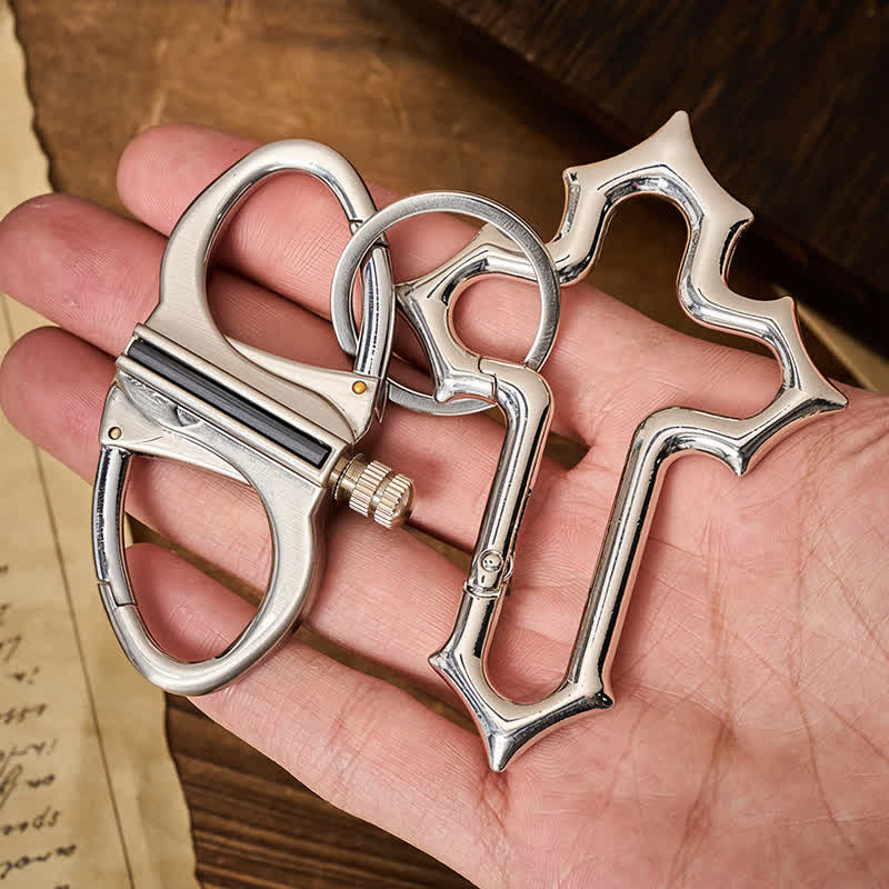 Cross-Shaped Dual Ring Matchstick Kerosene Lighter Keychain - image 2
