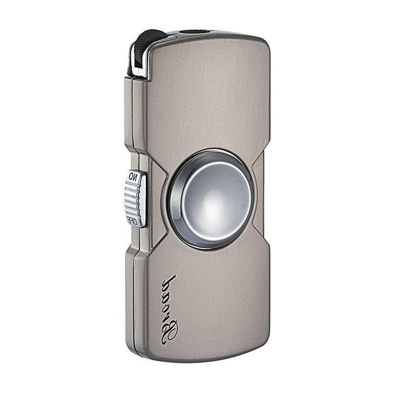 Fingertip Gyro Straight Windproof Blue Flame Lighter - Silver - image 5
