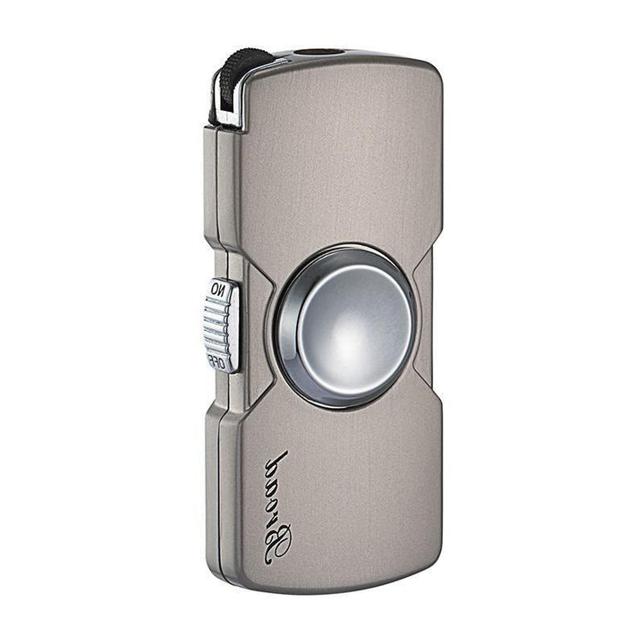 Fingertip Gyro Straight Windproof Blue Flame Lighter - Silver - image 5