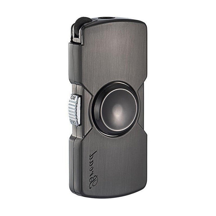 Fingertip Gyro Straight Windproof Blue Flame Lighter - Black - image 6