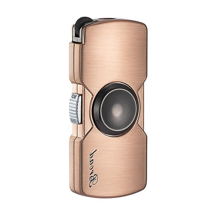 Fingertip Gyro Straight Windproof Blue Flame Lighter - Champagne - image 7