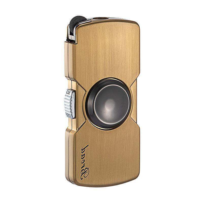 Fingertip Gyro Straight Windproof Blue Flame Lighter - Golden - image 2