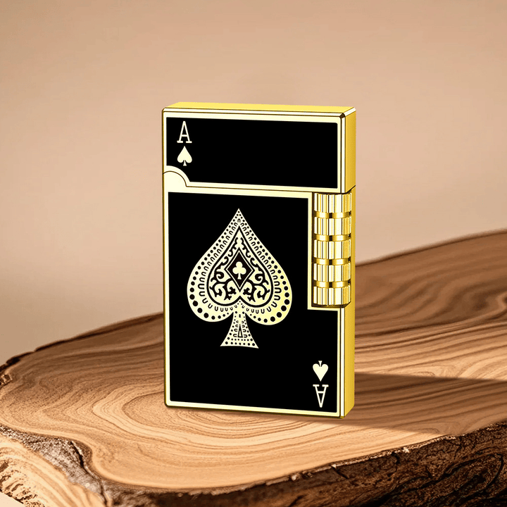 Metal Creative Poker Spades A Butane Lighter - Golden - image 2