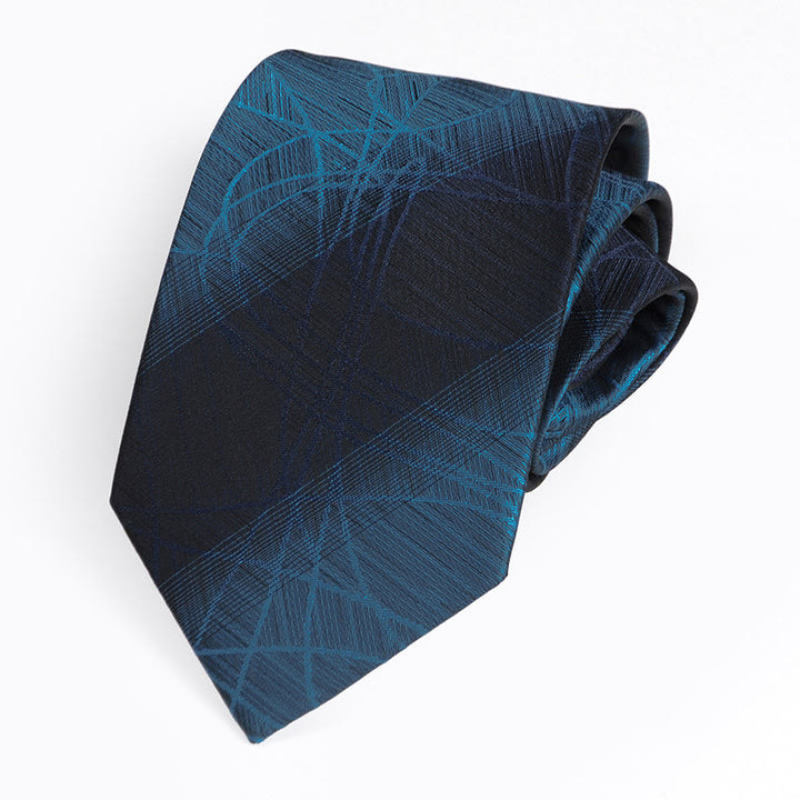 Men's Luxurious Gradient Ink Line Jacquard Necktie - Blue - image 2