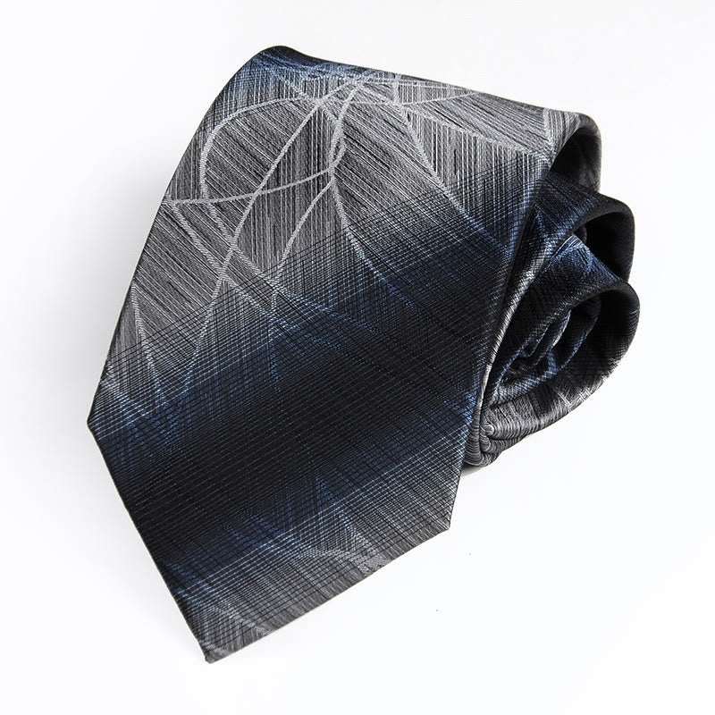 Men's Luxurious Gradient Ink Line Jacquard Necktie - Grey - image 0